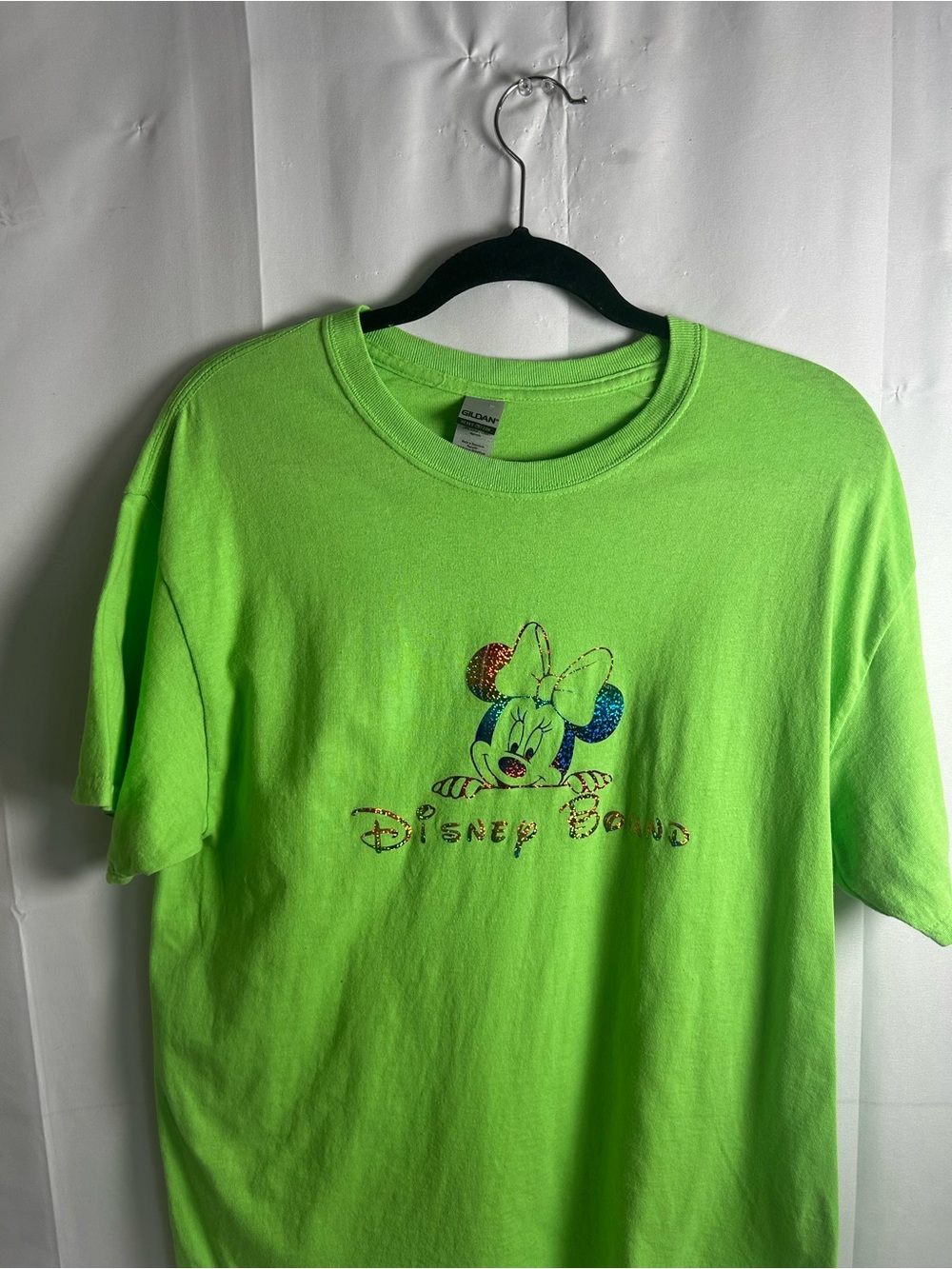 Gildan Neon Green Minnie Mouse Kids Tee